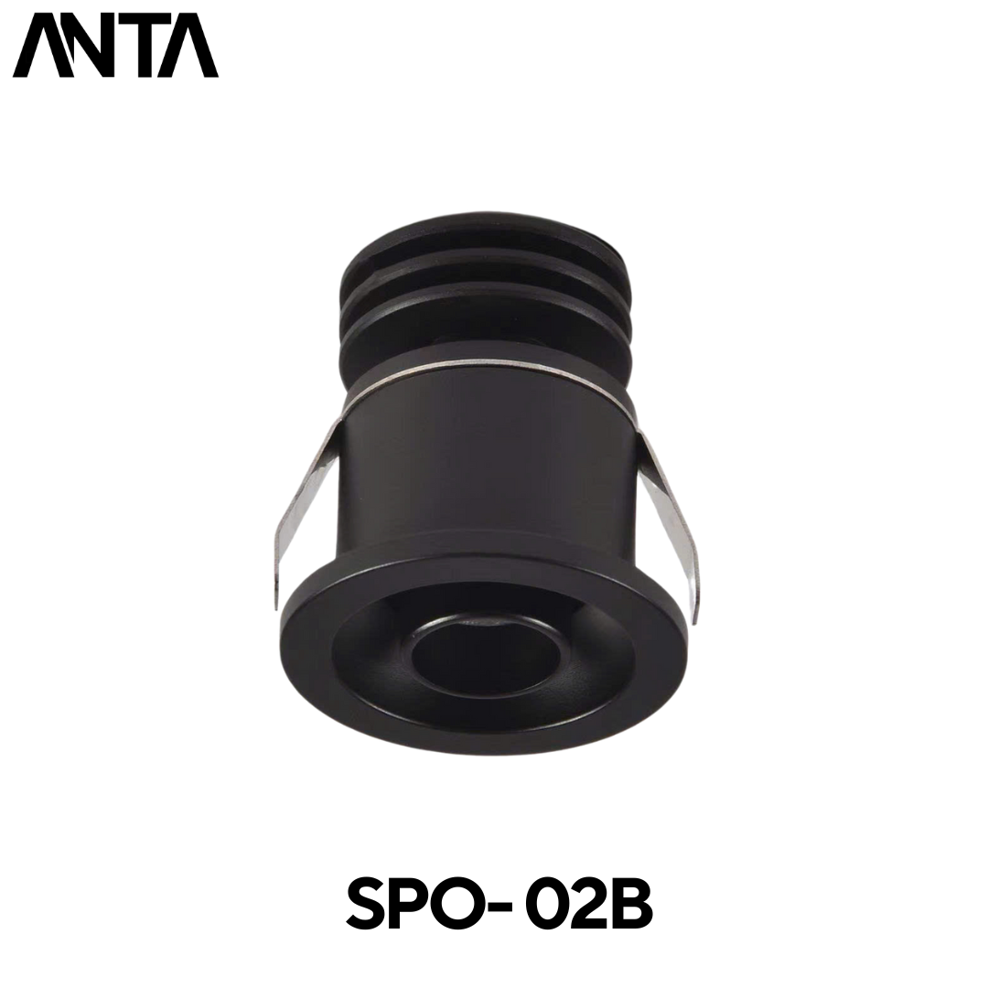Đèn Spotlight Mini Chiếu Điểm Vỏ Đen SPO-02B ANTA